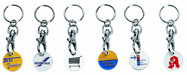 Schlüsselanhänger mit oder ohne Chiphalter aus Metall für den Einkaufswagenchip